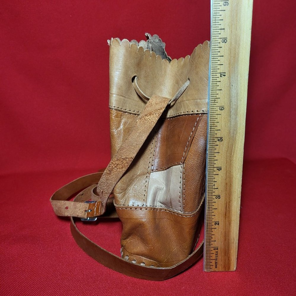 Leather Patchwork Shearling Bucket Shoulder Cross… - image 8